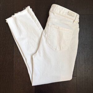 PAIGE Cindy High Rise Cropped Straight Jeans (Crisp White) - Size 28
